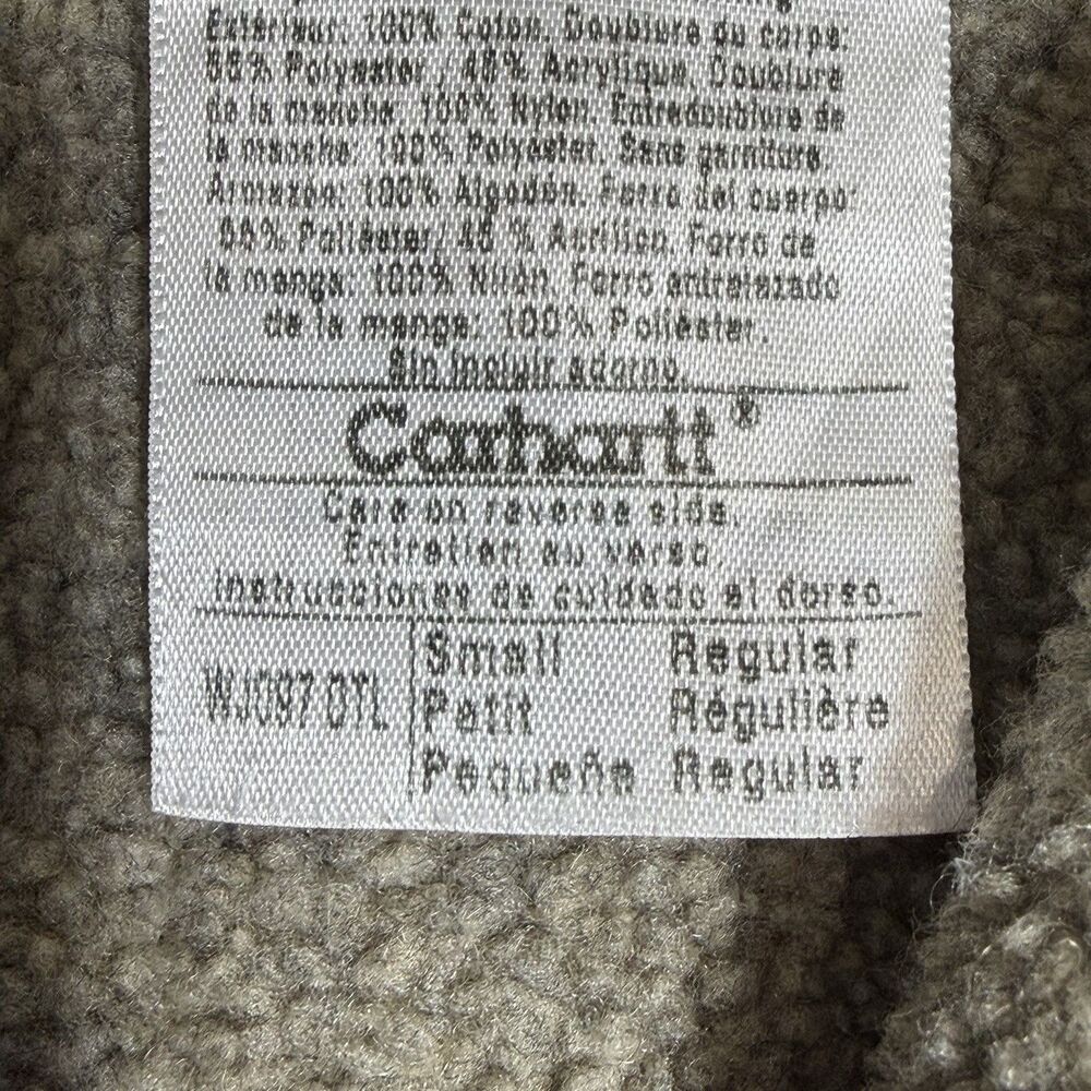 Vintage Carhartt Detroit WJ097 DTL Teal Full Zip Sherpa Jacket Women’s Sz Small - Picture 15 of 15